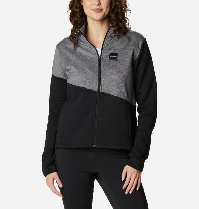 Columbia Lodge Hybrid Full-Zip Jakke Dame Svarte Mørke Grå | 53246H