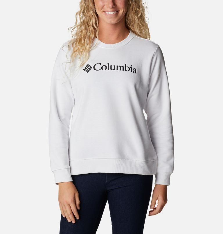 Columbia Logo Crew Gensere Dame Hvite | 82165J