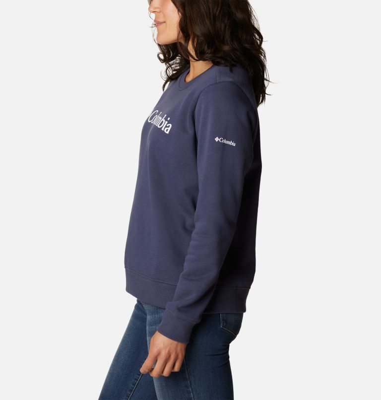 Columbia Logo Crew Gensere Dame Marineblå | 64752S