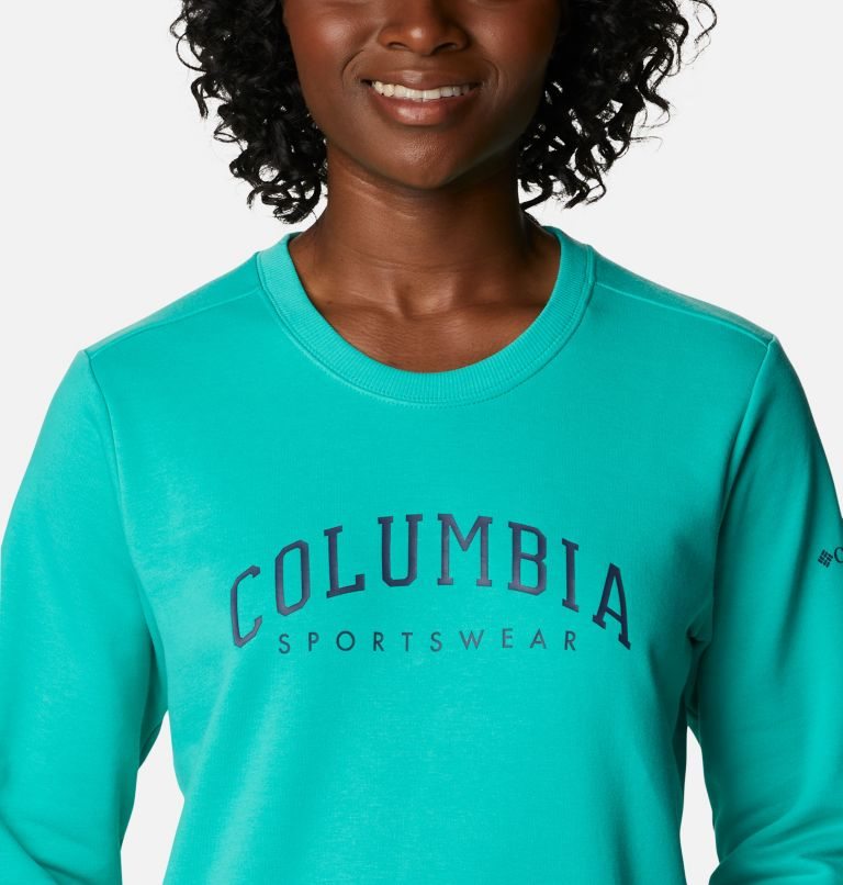 Columbia Logo Crew Gensere Dame Turkis | 13624A