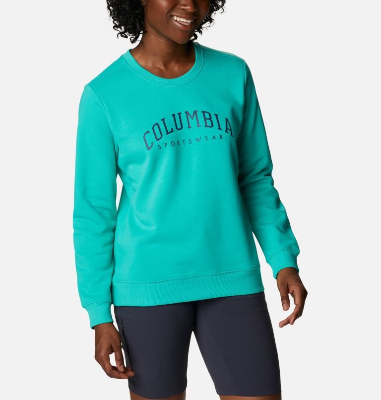 Columbia Logo Crew Gensere Dame Turkis | 13624A