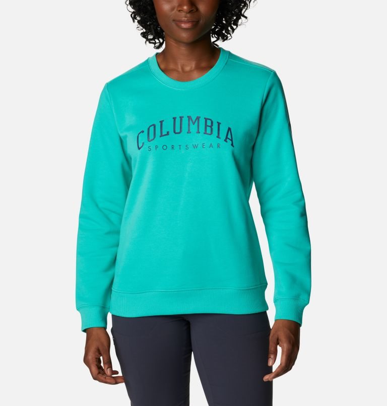 Columbia Logo Crew Gensere Dame Turkis | 13624A