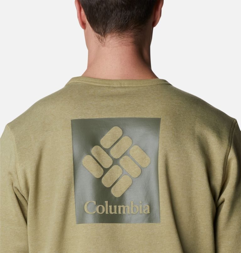 Columbia Logo Fleece Crew Gensere Herre Olivengrønne | 15709K