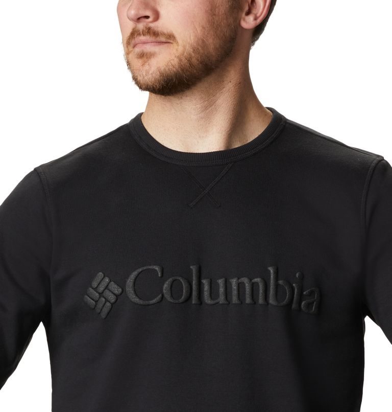 Columbia Logo Fleece Crew Gensere Herre Svarte | 90134N