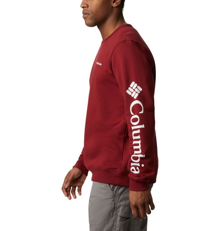 Columbia Logo Fleece Crew Gensere Herre Rød | 90813N