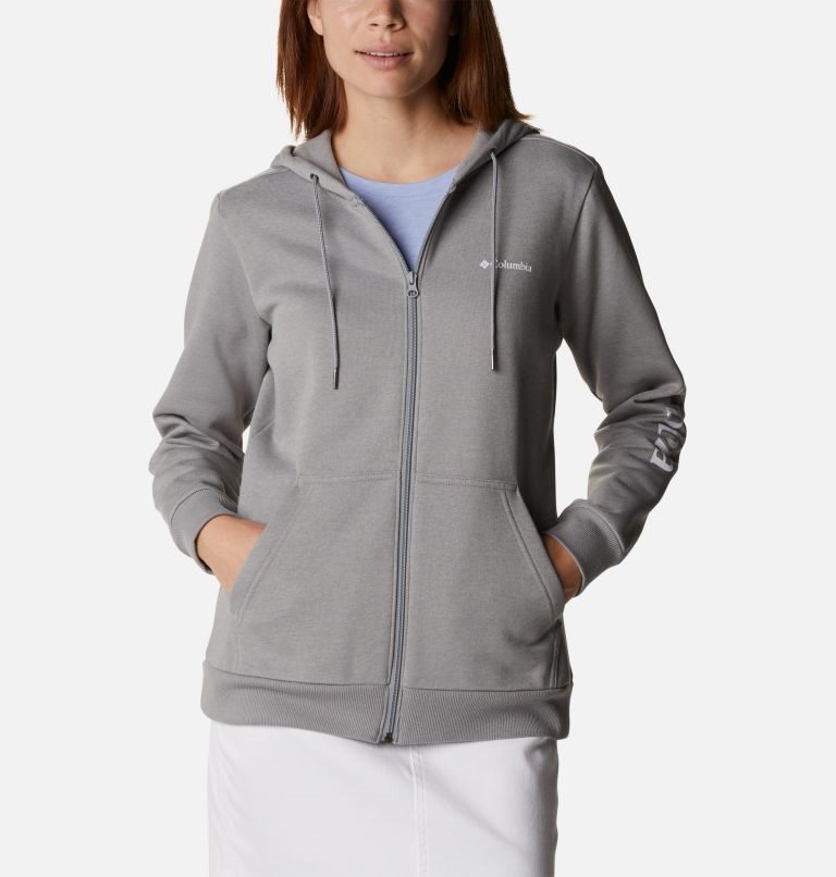 Columbia Logo Full Zip Hettegensere Dame Grå | 38042J