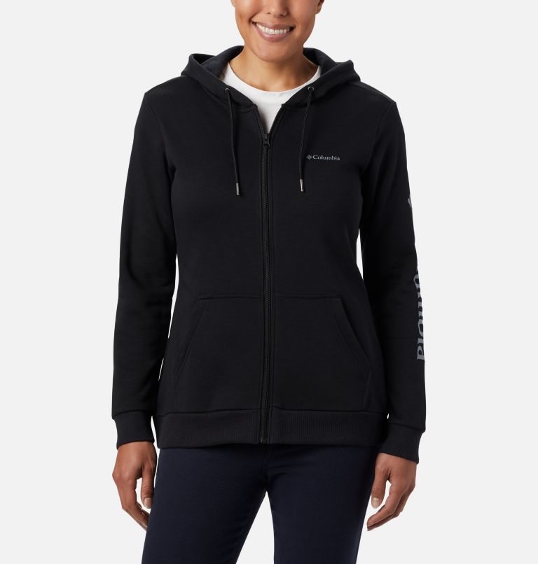 Columbia Logo Full Zip Hettegensere Dame Svarte | 50921N