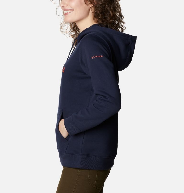 Columbia Logo Hettegensere Dame Marineblå | 84156T