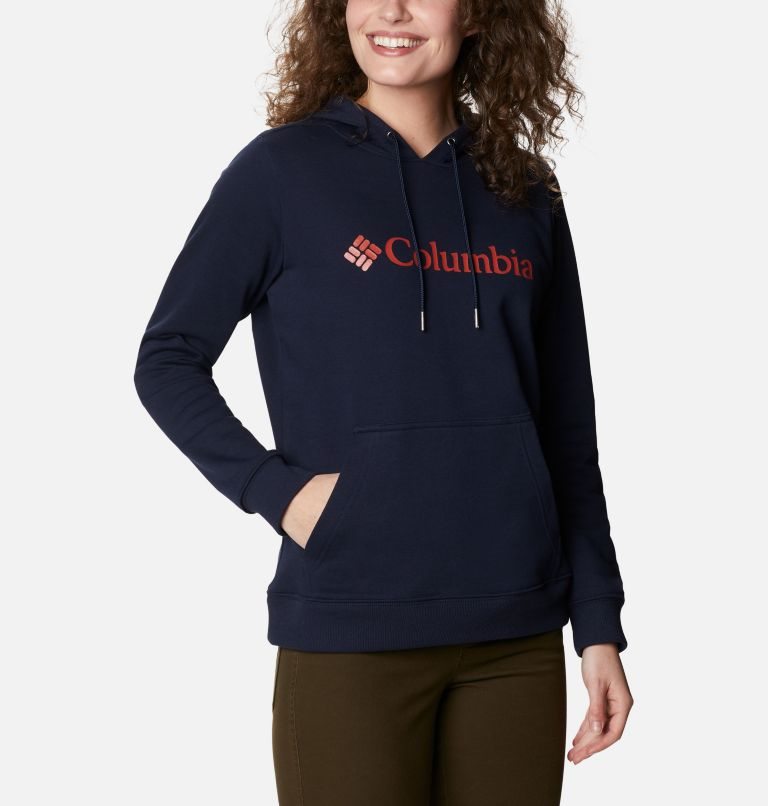 Columbia Logo Hettegensere Dame Marineblå | 84156T