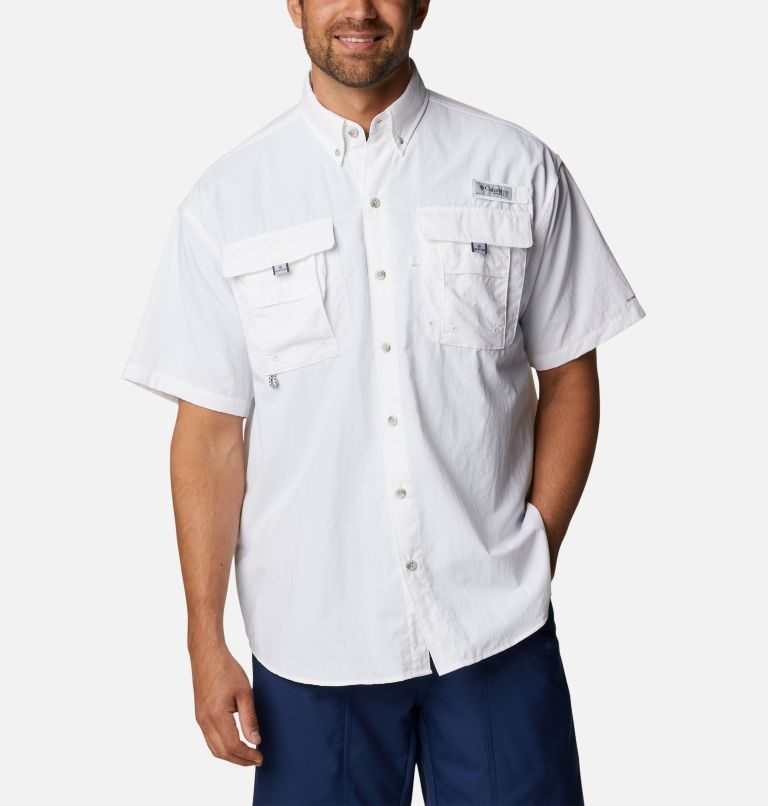 Columbia PFG Bahama Icon Kort Sleeve Skjorte Herre Hvite | 60584X