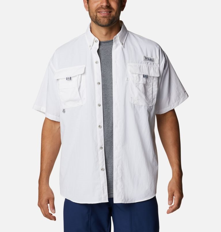 Columbia PFG Bahama Icon Kort Sleeve Skjorte Herre Hvite | 60584X