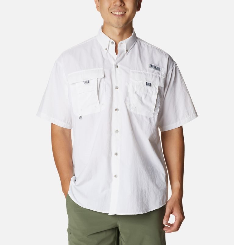 Columbia PFG Bahama Icon Kort Sleeve Skjorte Herre Hvite | 74619K