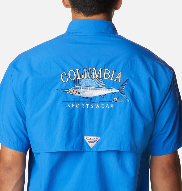 Columbia PFG Bahama Icon Kort Sleeve Skjorte Herre Blå | 79430V