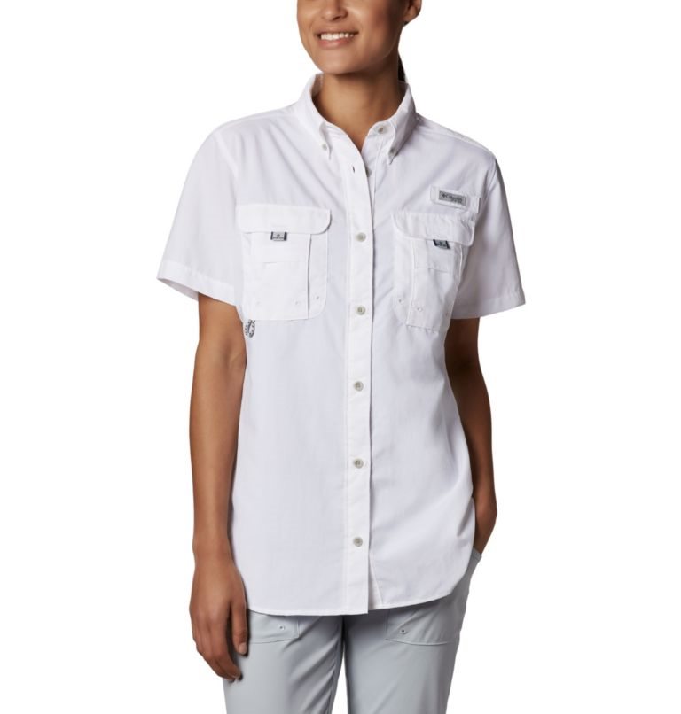 Columbia PFG Bahama Kort Sleeve Skjorte Dame Hvite | 93245T