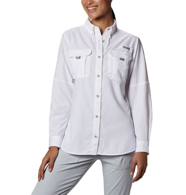 Columbia PFG Bahama Long Sleeve Skjorte Dame Hvite | 16523D