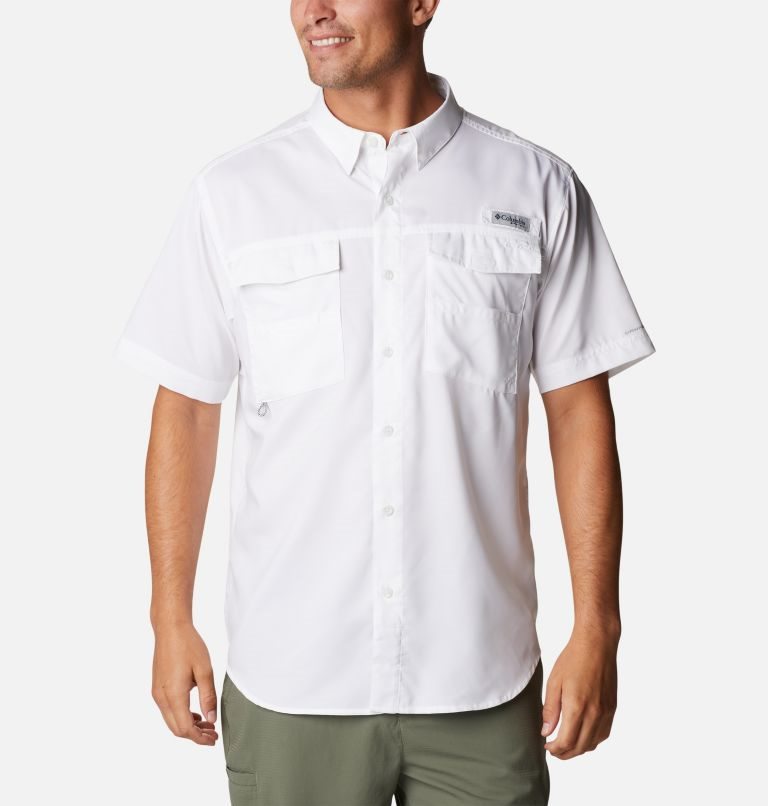 Columbia PFG Blood and Guts IV Woven Kort Sleeve Skjorte Herre Hvite | 82716H