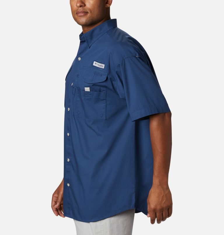 Columbia PFG Bonehead Kort Sleeve Skjorte Herre Marineblå | 16370H