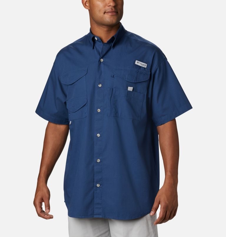 Columbia PFG Bonehead Kort Sleeve Skjorte Herre Marineblå | 16370H