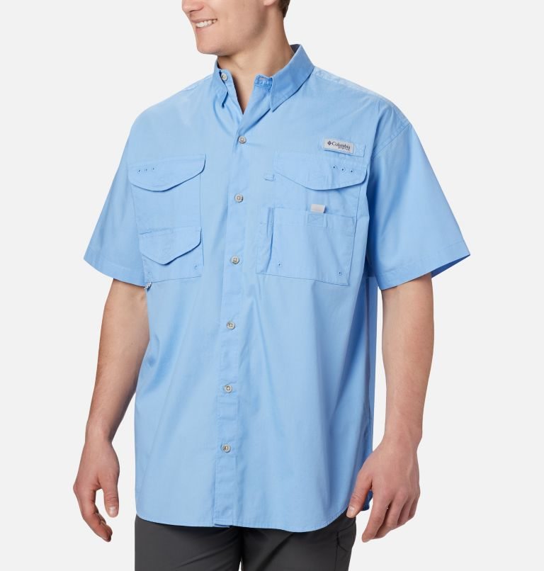 Columbia PFG Bonehead Kort Sleeve Skjorte Herre Lyse Blå | 73215T