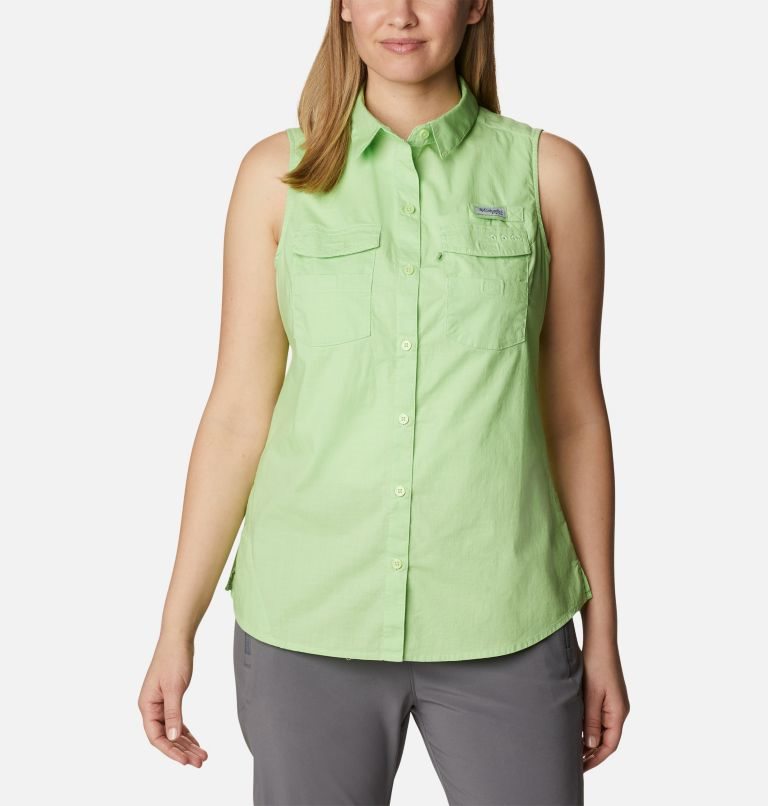 Columbia PFG Bonehead Stretch Ermeløse Skjorte Dame Grønn | 78304C