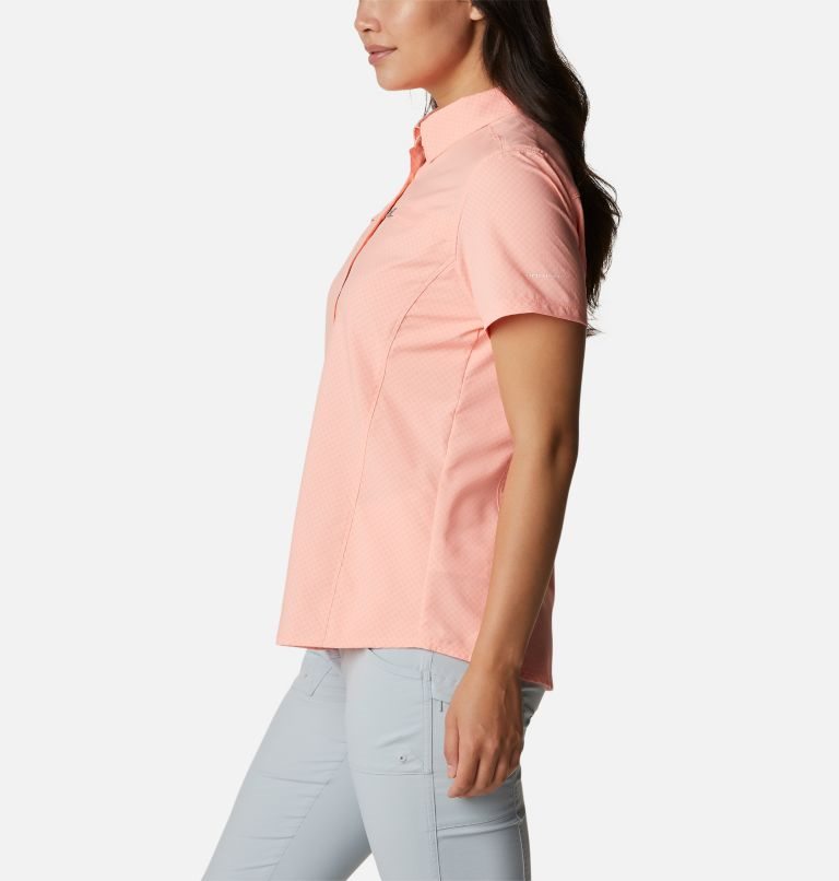 Columbia PFG Cool Release Woven Kort Sleeve Skjorte Dame Rosa | 94350I