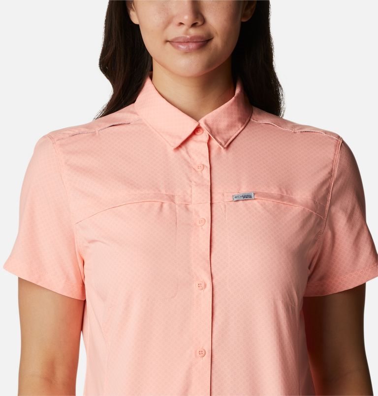 Columbia PFG Cool Release Woven Kort Sleeve Skjorte Dame Rosa | 94350I