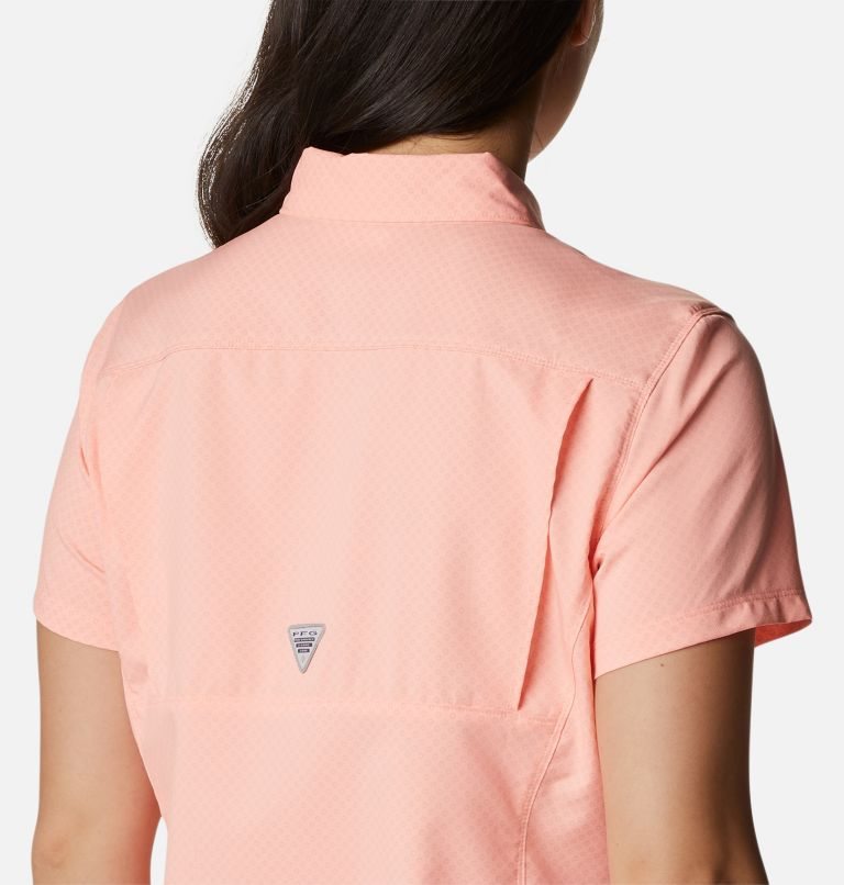 Columbia PFG Cool Release Woven Kort Sleeve Skjorte Dame Rosa | 94350I