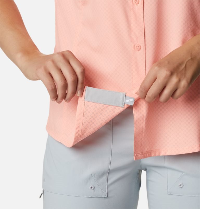 Columbia PFG Cool Release Woven Kort Sleeve Skjorte Dame Rosa | 94350I