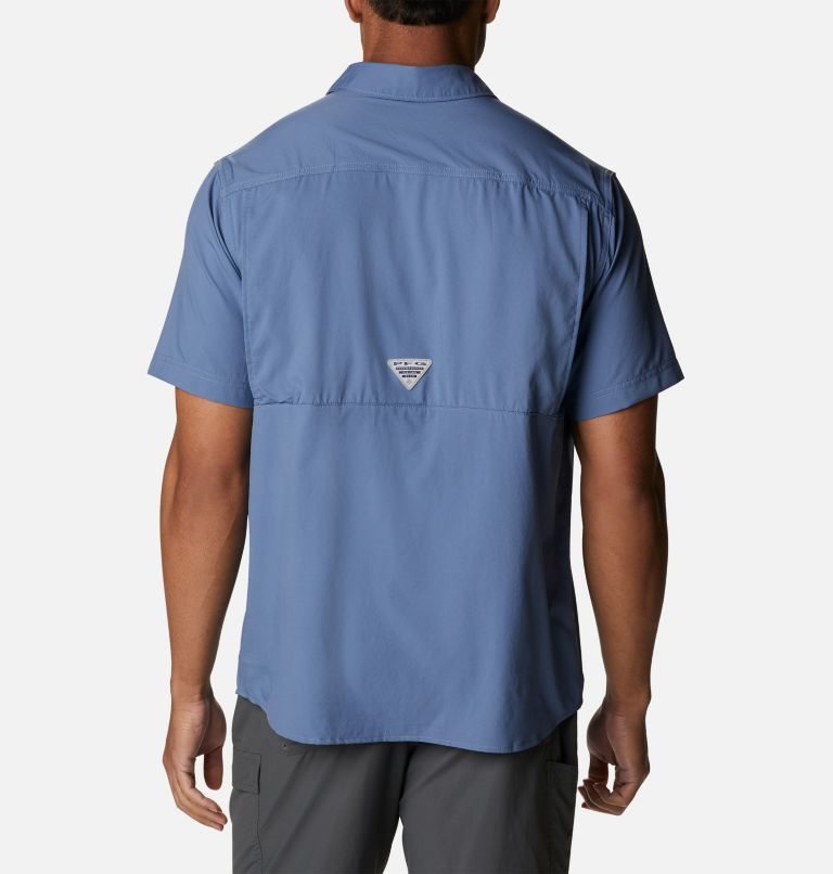 Columbia PFG Drift Guide Woven Kort Sleeve Skjorte Herre Blå | 62987R