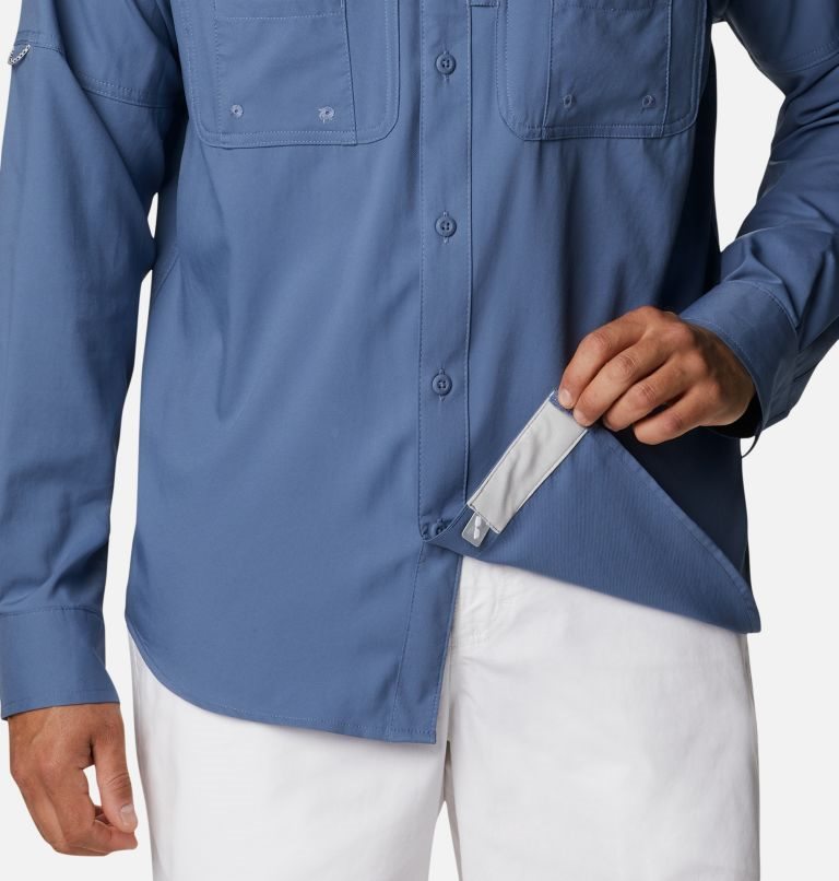 Columbia PFG Drift Guide Woven Long Sleeve Skjorte Herre Blå | 43291F