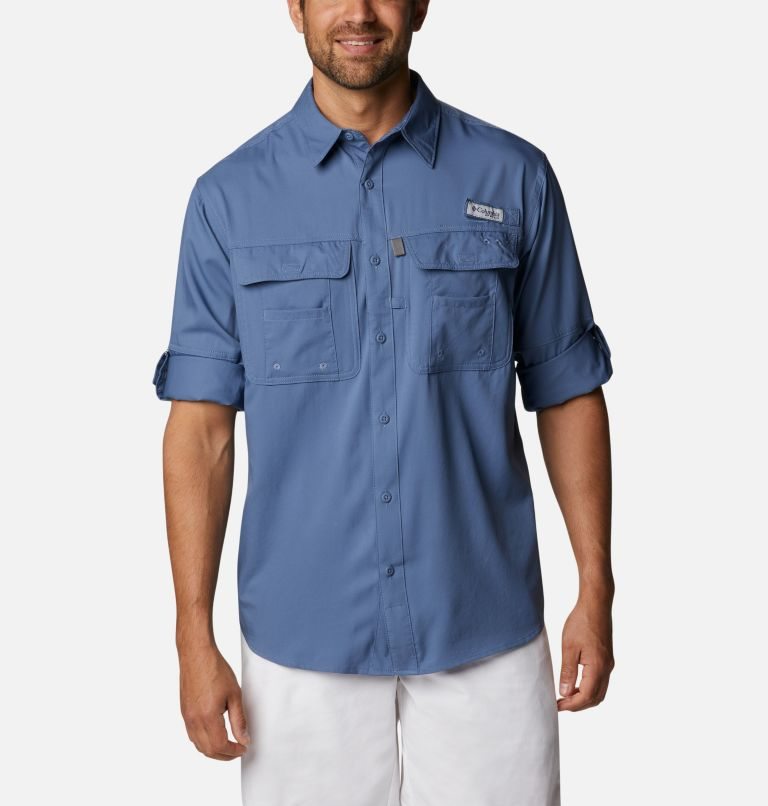 Columbia PFG Drift Guide Woven Long Sleeve Skjorte Herre Blå | 43291F