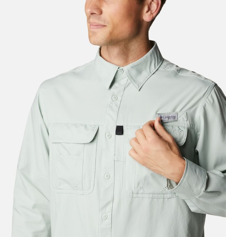 Columbia PFG Drift Guide Woven Long Sleeve Skjorte Herre Mint | 87259I