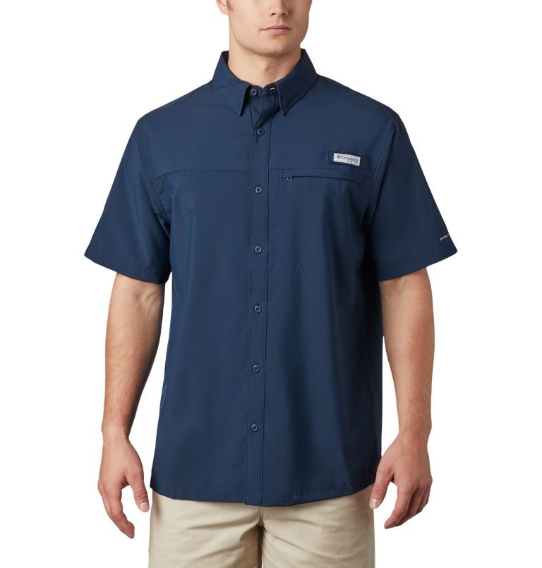 Columbia PFG Grander Marlin Kort Sleeve Skjorte Herre Marineblå | 80591G