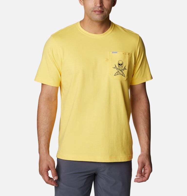 Columbia PFG Icon Pocket T-skjorte Herre Gul | 61948Q