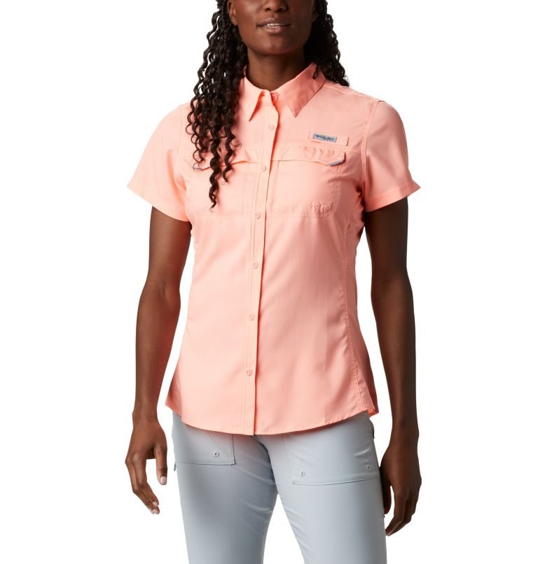 Columbia PFG Lo Drag Kort Sleeve Skjorte Dame Rosa | 20135T