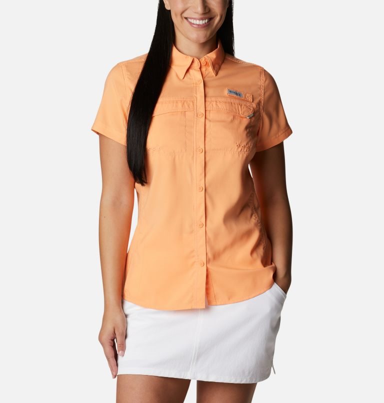 Columbia PFG Lo Drag Kort Sleeve Skjorte Dame Oransje | 54719F