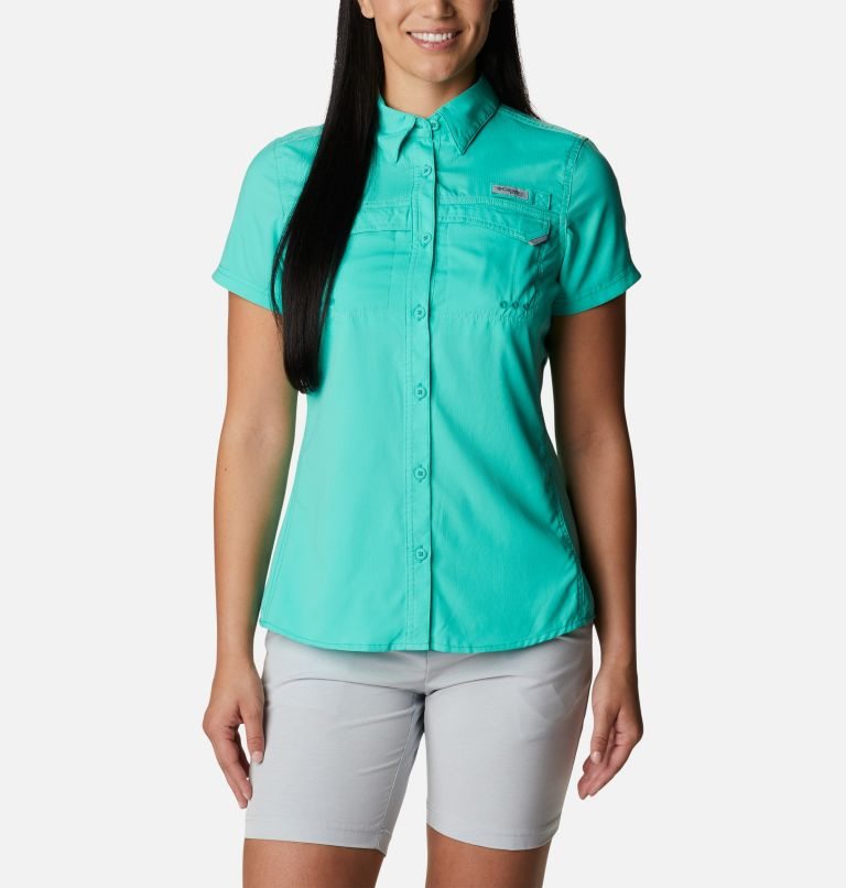 Columbia PFG Lo Drag Kort Sleeve Skjorte Dame Turkis | 62813E