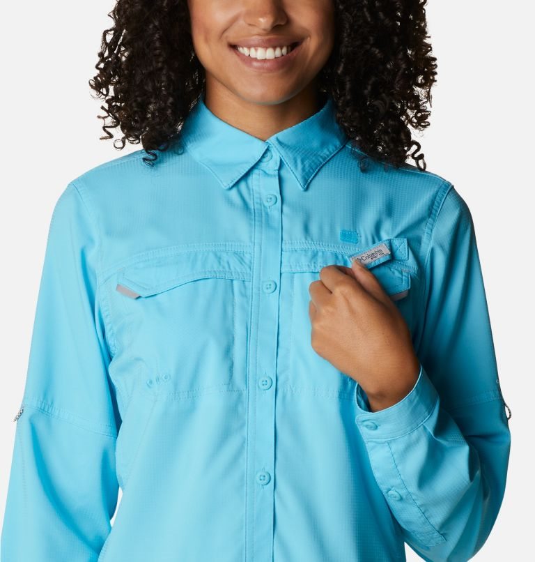 Columbia PFG Lo Drag Long Sleeve Skjorte Dame Turkis | 29538C