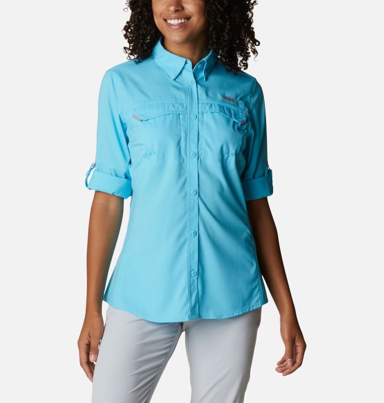 Columbia PFG Lo Drag Long Sleeve Skjorte Dame Turkis | 29538C