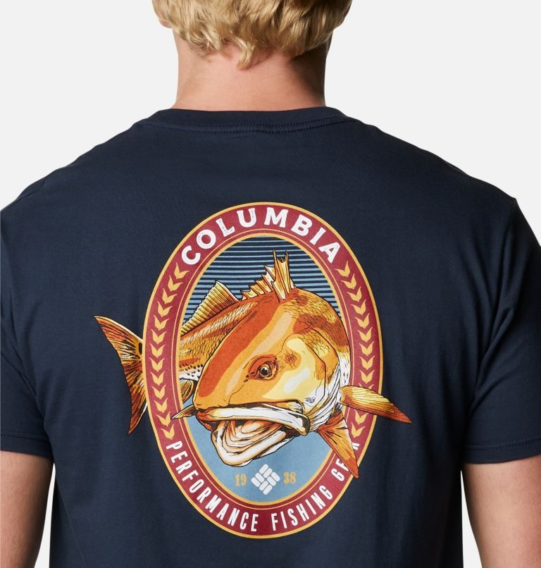 Columbia PFG Mabel Graphic T-skjorte Herre Marineblå | 80356G