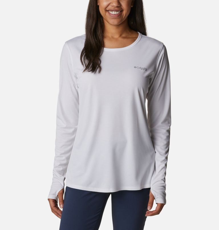 Columbia PFG Skiff Guide Knit Long Sleeve Gensere Dame Hvite | 29850T