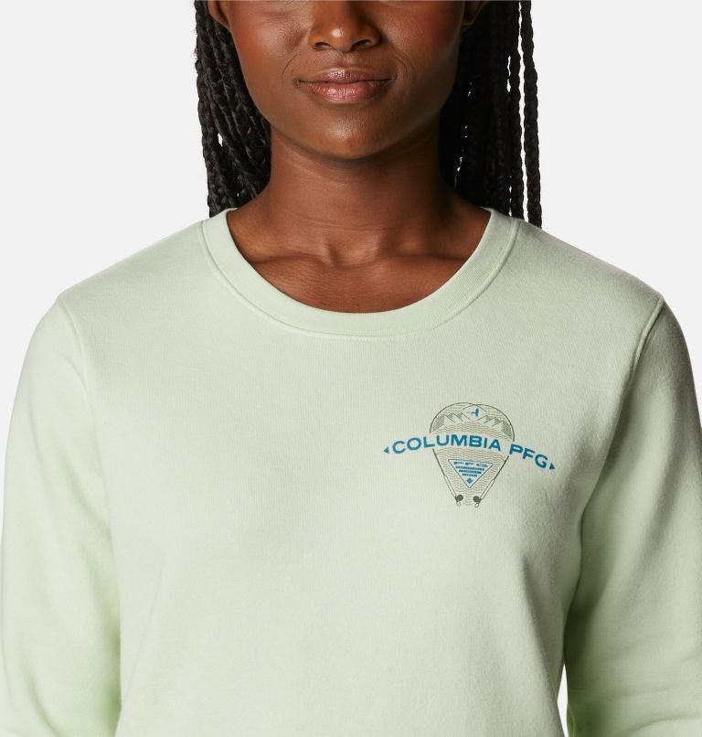 Columbia PFG Slack Vann Crew Gensere Dame Mint | 36782V