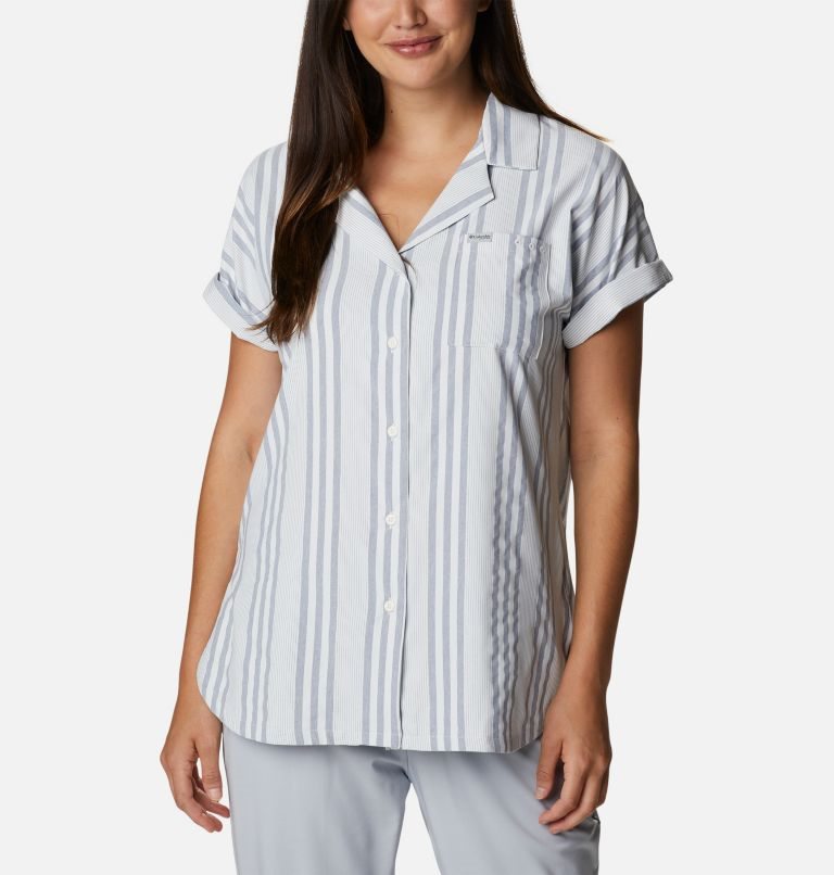 Columbia PFG Sun Drifter Woven Kort Sleeve Skjorte Dame Stripete | 32601O