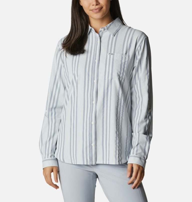 Columbia PFG Sun Drifter Woven Long Sleeve Skjorte Dame Stripete | 05893N