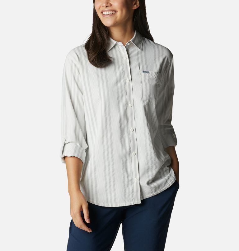 Columbia PFG Sun Drifter Woven Long Sleeve Skjorte Dame Stripete | 16728Q