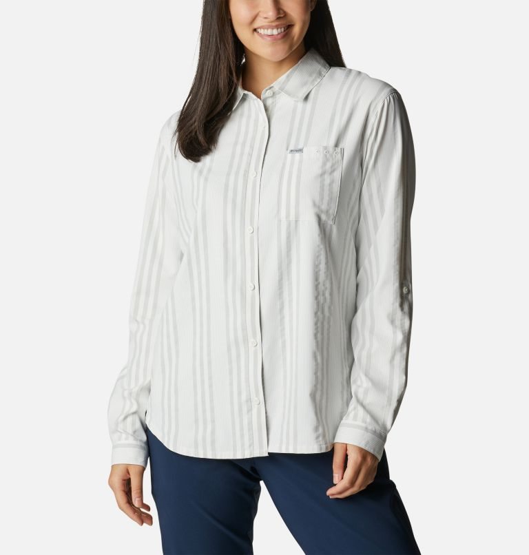 Columbia PFG Sun Drifter Woven Long Sleeve Skjorte Dame Stripete | 16728Q