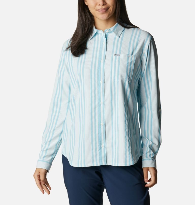 Columbia PFG Sun Drifter Woven Long Sleeve Skjorte Dame Stripete | 28736N