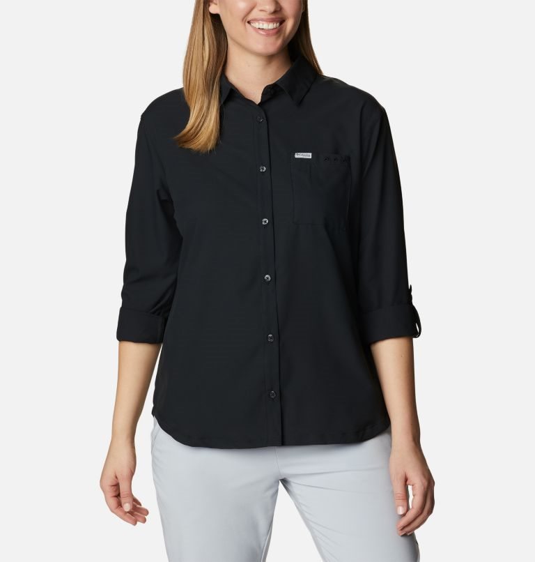 Columbia PFG Sun Drifter Woven Long Sleeve Skjorte Dame Svarte | 73895E