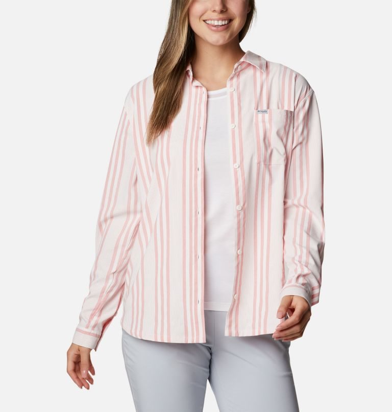 Columbia PFG Sun Drifter Woven Long Sleeve Skjorte Dame Stripete | 86421C