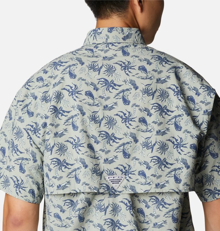 Columbia PFG Super Bahama Kort Sleeve Skjorte Herre Grå Marineblå | 76508P